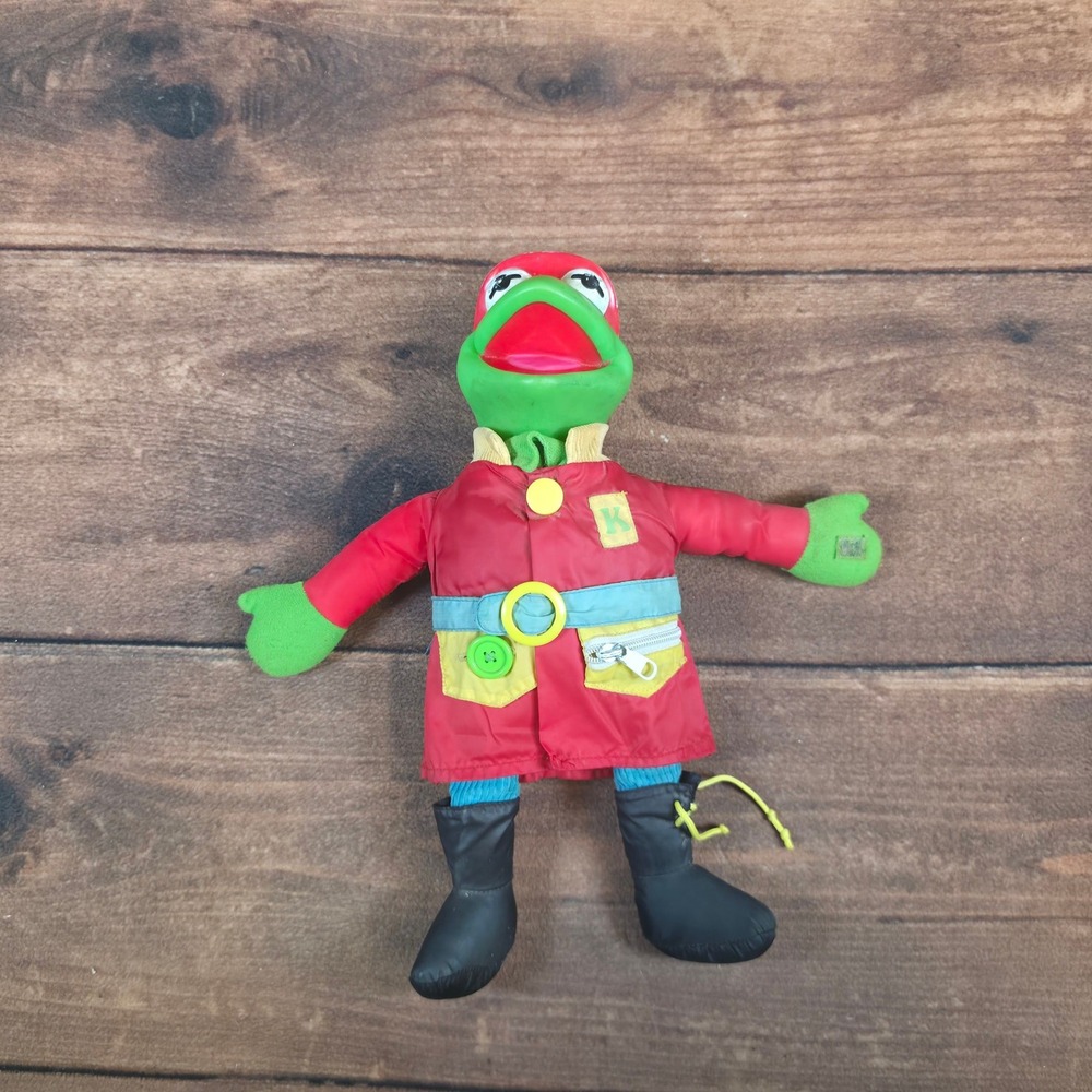 Jim Henson Muppet Babies Kermit the Frog Fireman Dress Me Plush Toy Green Good